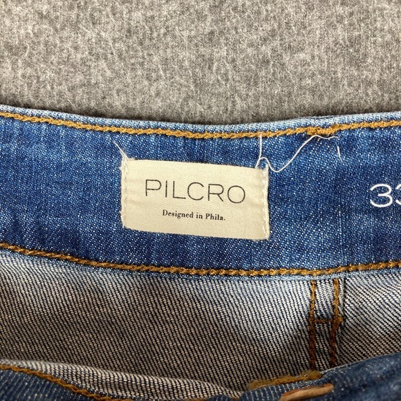 Pilcro‎ Cargo Jeans Womens Petite 33P Blue Cropped Ankle - Picture 4 of 13